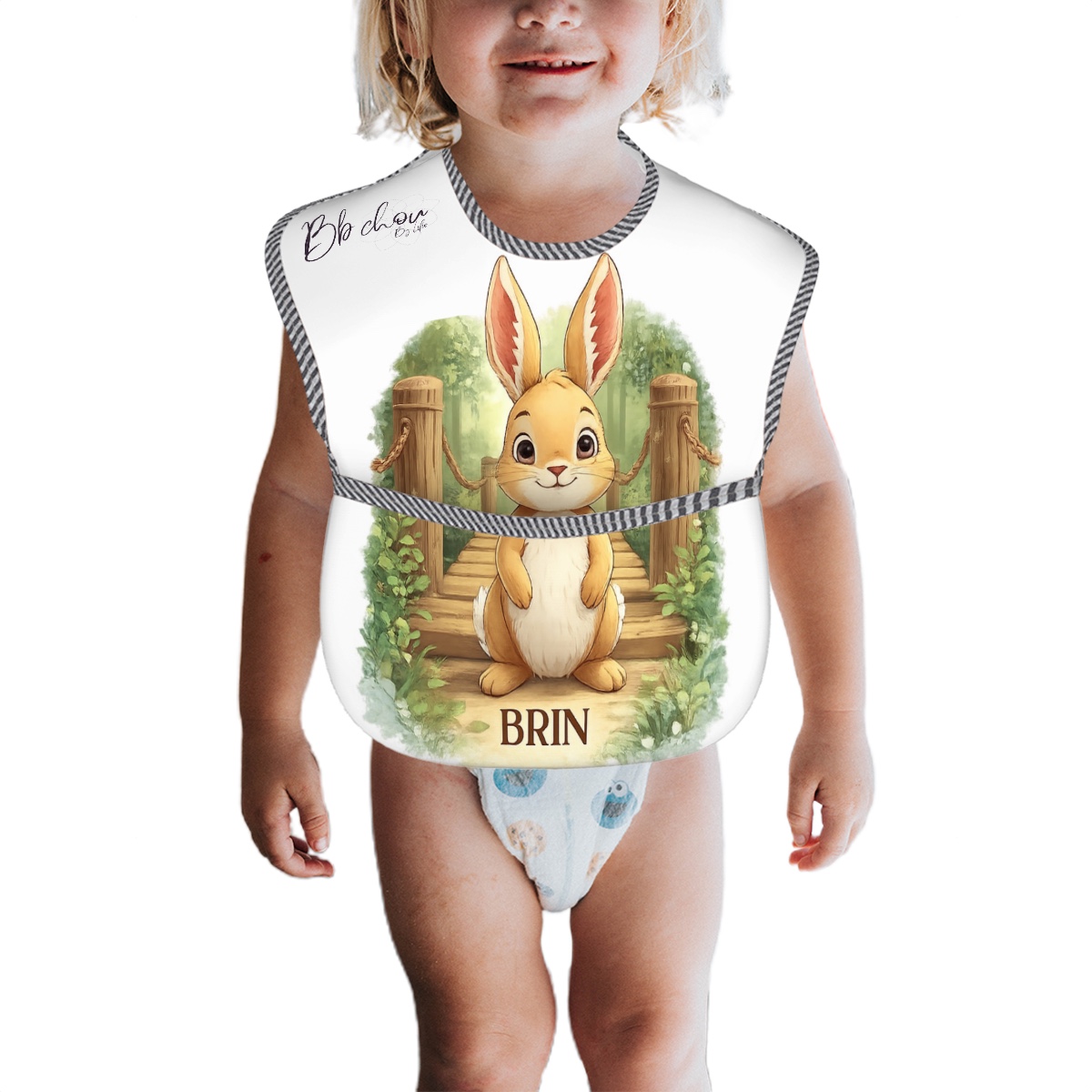Bavoir bébé lapin brin -BB Chou – Image 3