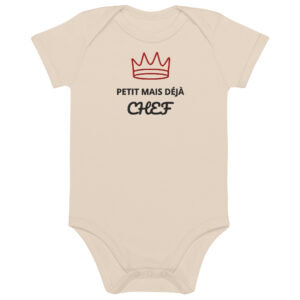 Body bébé bio Brodé "Petit mais déjà chef"