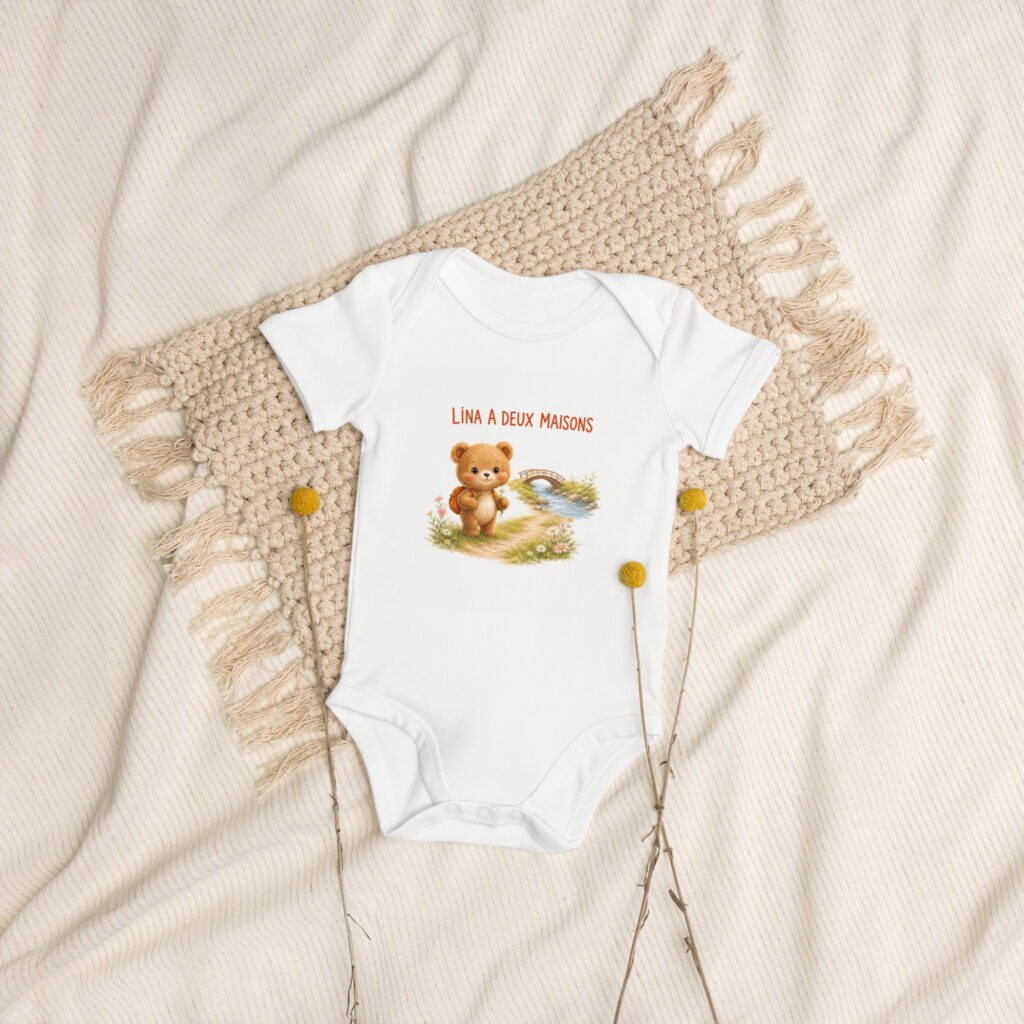 Body bébé bio –"Lina a deux maisons"